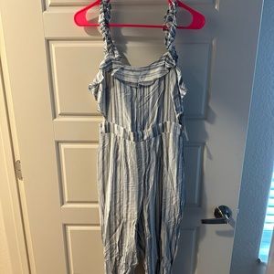 Blue and white striped jumpsuit from Altar’d State, size small